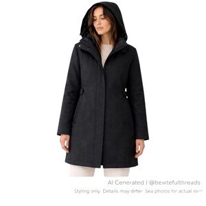 Gotcha Glacier Down Herringbone Hooded Coat XL Black Zip Out Liner Utility